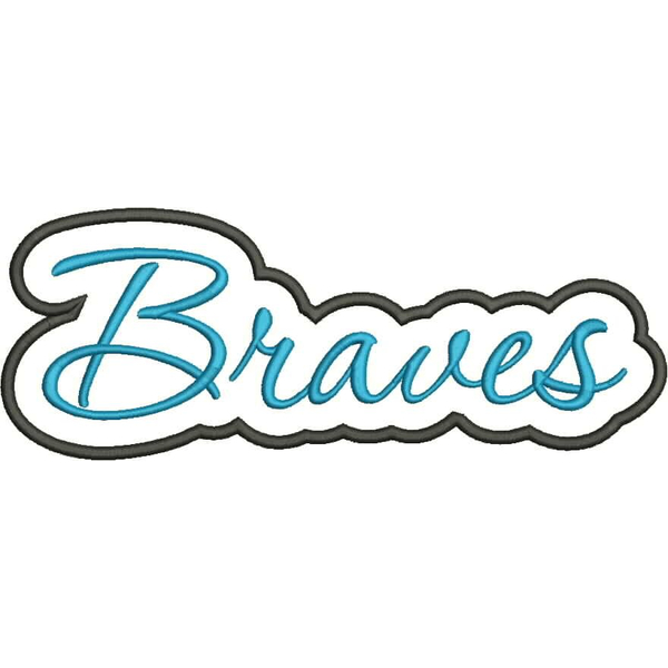 Braves Applique Script Satin Snap Shot
