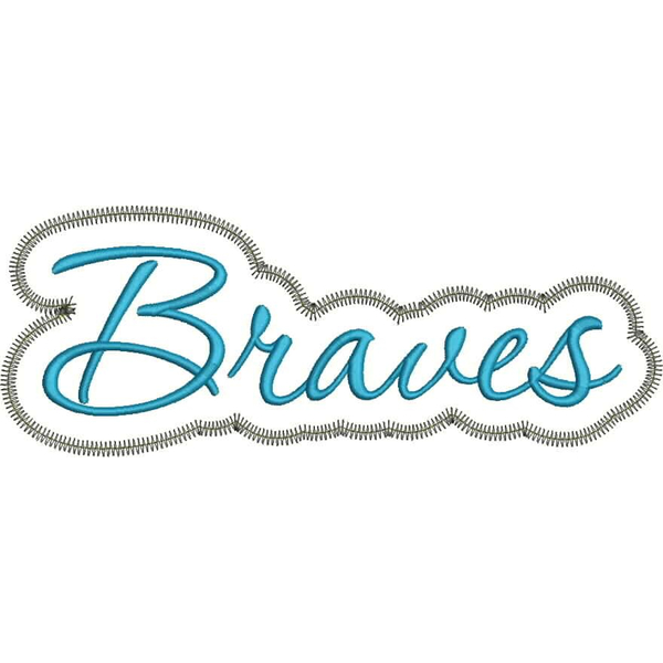 Braves Appliques Script Zig Zag Snap Shot