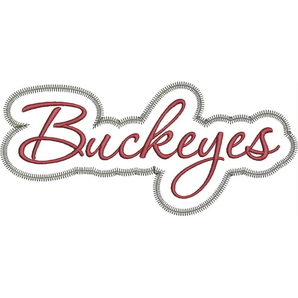 Buckeyes Applique Script Zig Zag Snap Shot