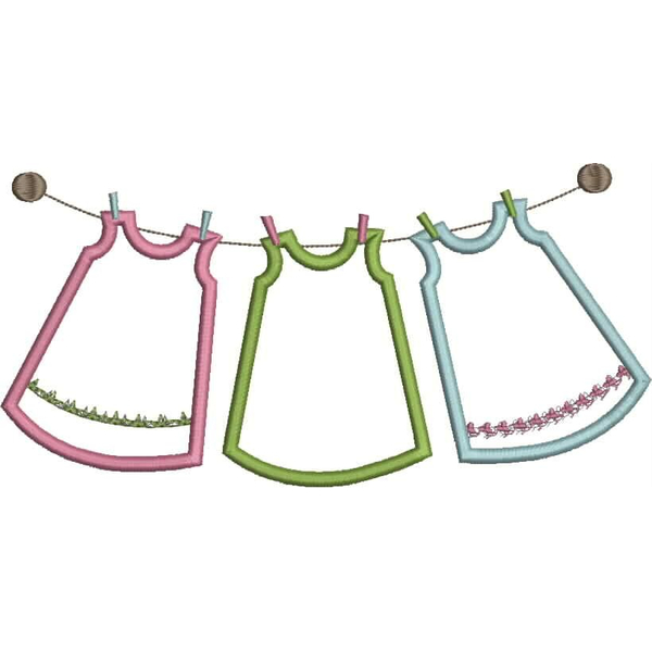 Clothesline Applique 5x7 and 6x10 Snap Shot