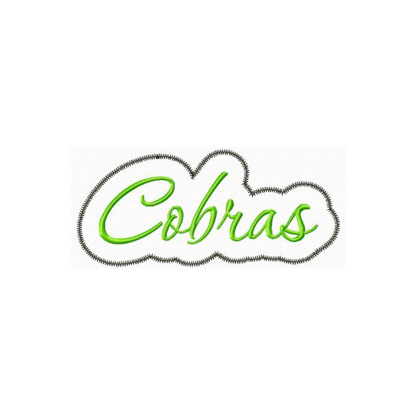 Cobras Applique Script Zig Zag Snap Shot