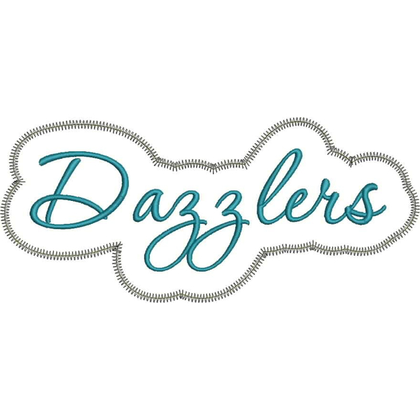 Dazzlers Applique Script Zig Zag Snap Shot