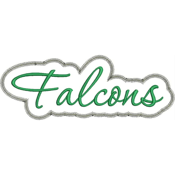 Falcons Applique Script Zig Zag Snap Shot