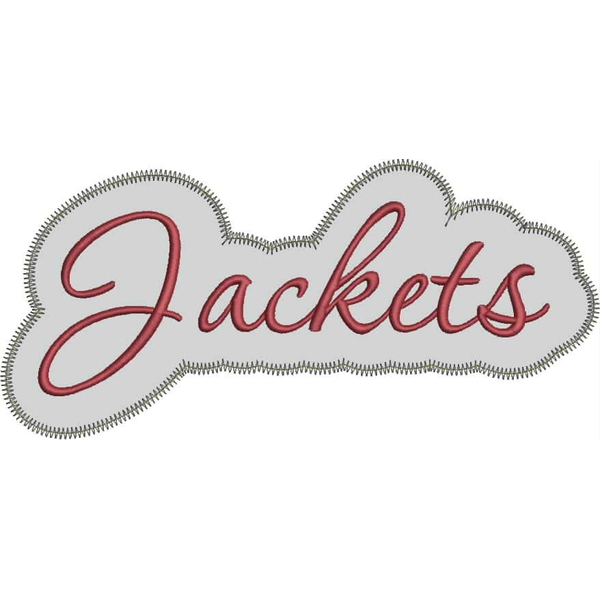 Jackets Applique Script Zig Zag Snap Shot