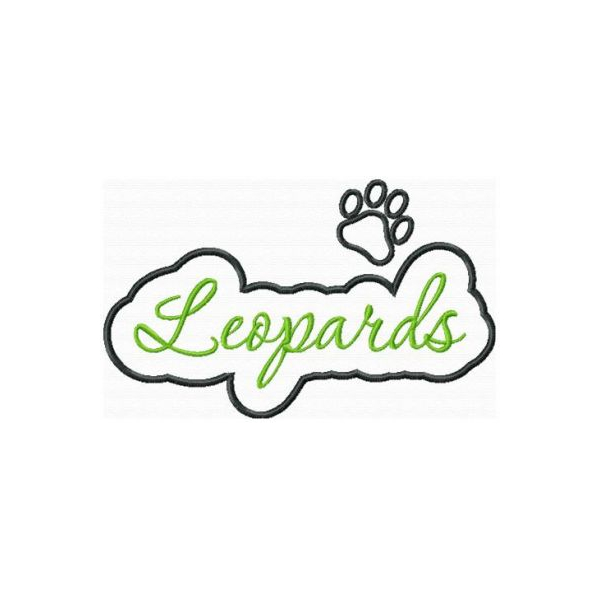 Leopards Applique Script Satin Snap Shot