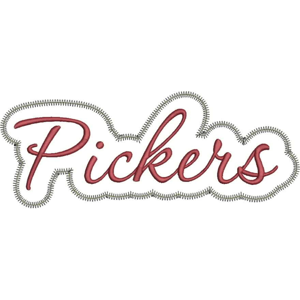 Pickers Applique Script Zig Zag Snap Shot