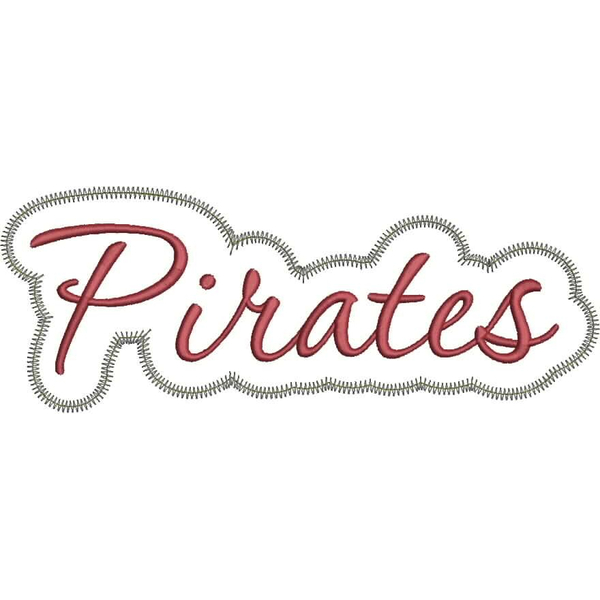 Pirates Applique Script Zig Zag Snap Shot