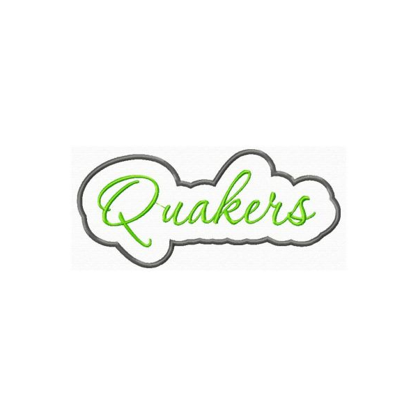 Quakers Applique Script Satin Snap Shot