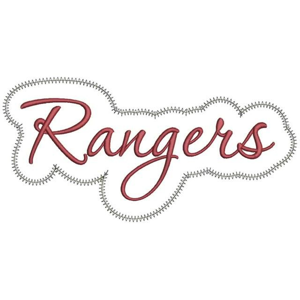 Rangers Applique Script Zig Zag Snap Shot