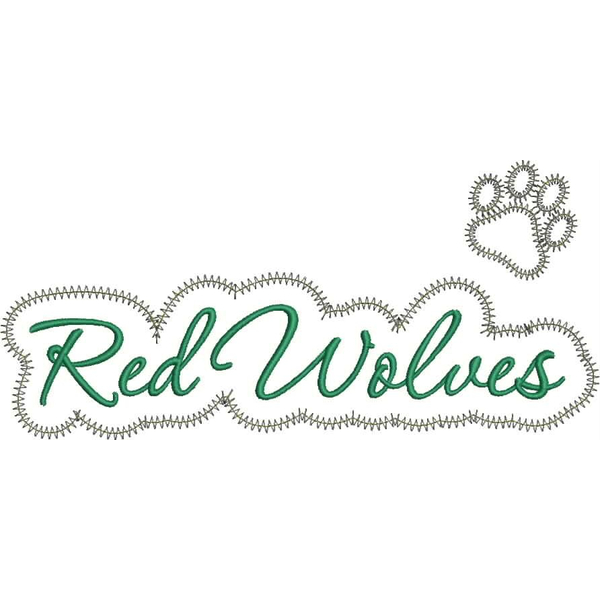 Red Wolves Applique Zig Zag Snap Shot
