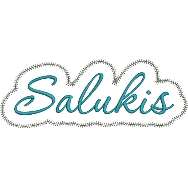 Salukis Applique Script Zig Zag Snap Shot
