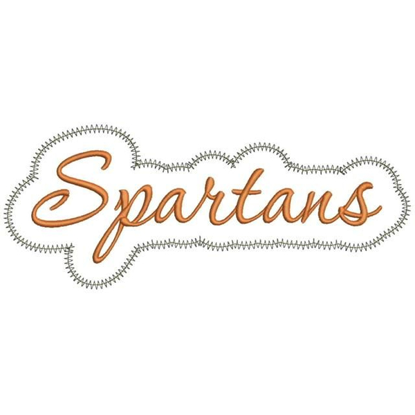 Spartans Applique Script Zig Zag