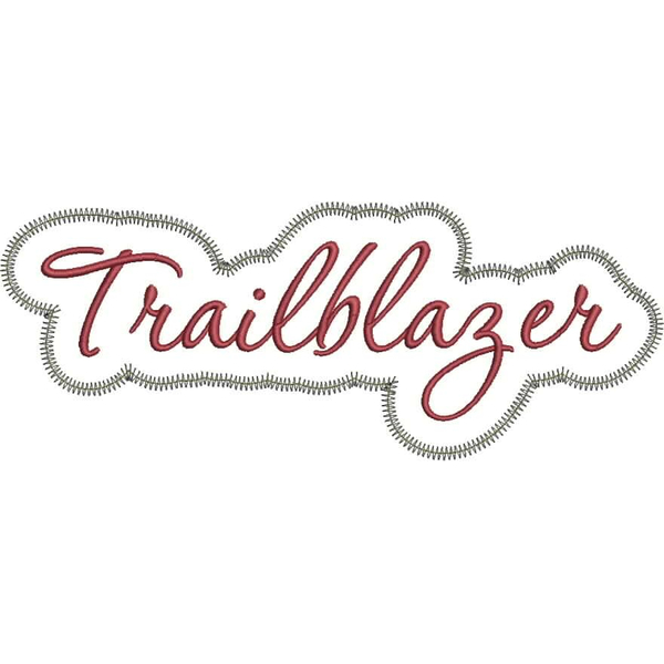 Trailblazer Applique Script Zig Zag Snap Shot