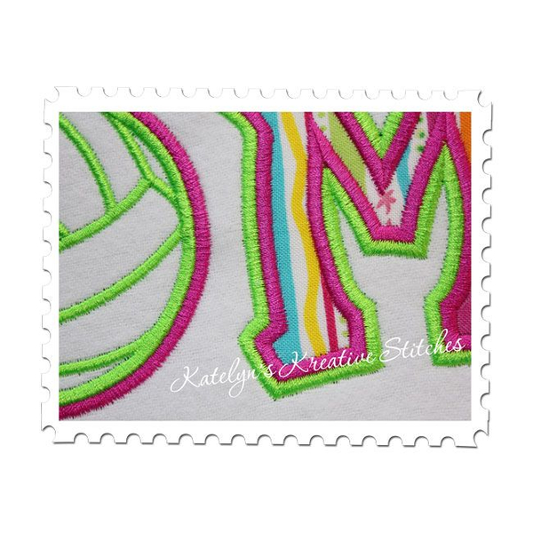 Volleyball Mom Applique Close Up