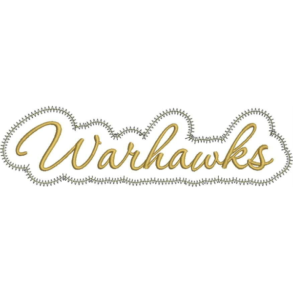 Warhawks Applique Script Zig Zag Snap Shot