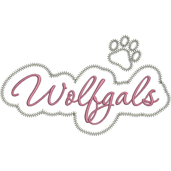Wolfgals Applique Script Zig Zag Snap Shot