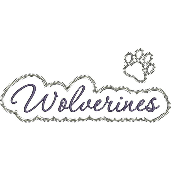 Wolverines Applique Script Zig Zag Snap Shot