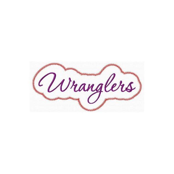 Wranglers Applique Script Zig Zag Snap Shot