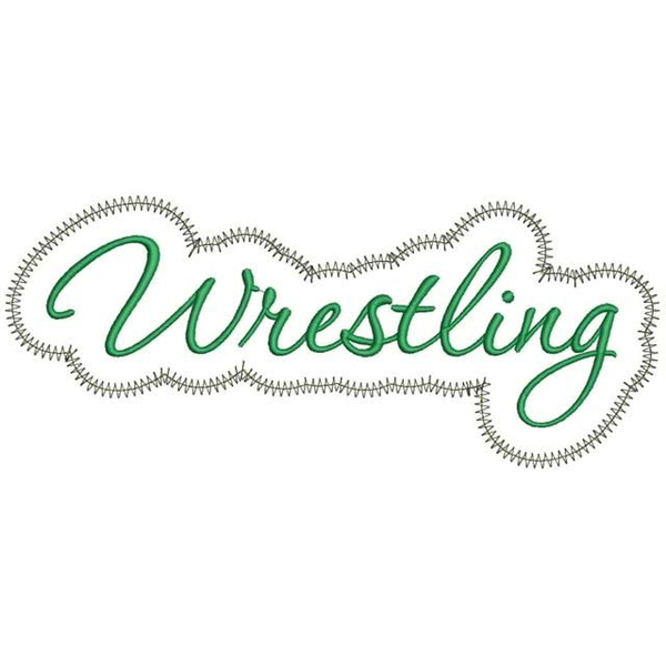 Wrestling Applique Script Zig Zag Snap Shot