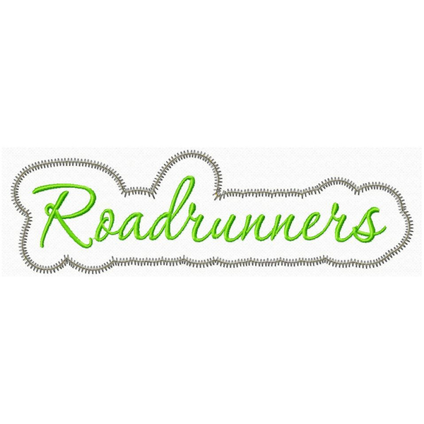 Roadrunners Applique Script Zig Zag Snap Shot