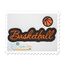 Basketball Applique Script Satin