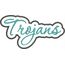 Trojans Applique Script Satin