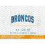 Broncos Arched Embroidery