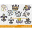 Mardi Gras Icon Embroidery Bundle Set