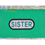 Sister Name Plate Oval - Filled Embroidery - 4 Sizes