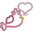 Bird with Heart Applique Snap Shot (4x4)