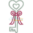 Heart Key Applique (5x7 and 6x10 versions only)