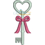 Heart Key Satin Stitch (4x4 version only)