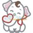 Valentine Elephant Heart Applique, 2 image