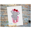 Valentine Elephant Present Applique