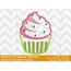 Watermelon Cupcake Applique, 2 image