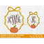 Fall Bow Monogram Frame with Pumpkin