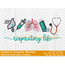 Respiratory Life Icon Embroidery - Filled and Outline Versions, 7 image