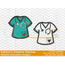 Scrub Top with Heart - Filled and Outline Versions