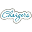 Chargers Applique Script Zig Zag Snap Shot
