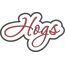 Hogs Applique Script Satin Snap Shot